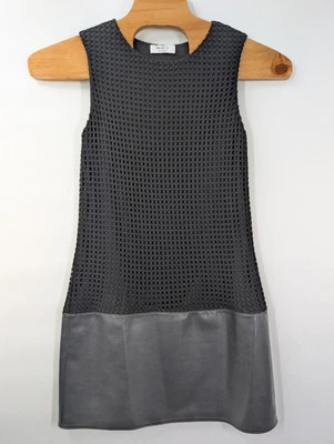 Bailey 44 Sleeveless Black size Large Dress Mesh Overlay Faux Leather Trim - Image 1 of 4