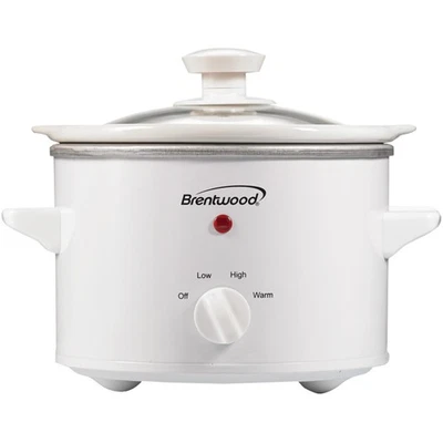 BRENTWOOD® 1,5 qt. Olla de cocción lenta de 120 vatios, blanca Foto 1 de 4