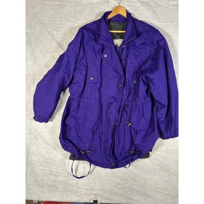 Chaqueta Anorak con Capucha Púrpura Woman Within Resistente al Agua Cordón Talla Grande 2X Foto 1 de 4