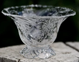 VINTAGE Heisey "Orchid" Etched Bowl 1940's Made in USA Beautiful Pattern! - Picture 1 of 4