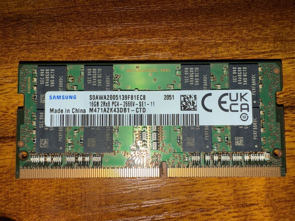 USED Samsung M471A2K43DB1-CTD 16 GB (1x16GB) PC4-2666V Laptop Memory RAM - Image 1 of 1