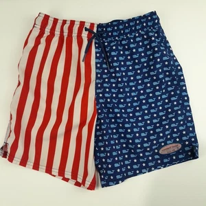 Vineyard Vines Swim Trunks Boys S 8-10 Patriotic Flag Mesh Lined Pockets Logo - Picture 1 of 10