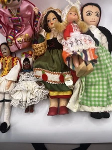 Vintage Assorted International Souvenir Doll Lot Of Six - Picture 1 of 12
