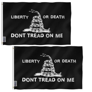 Anley 2Pcs Fly Breeze 3x5 Ft Liberty Or Death Gadsden Flag - Don't Tread On Me - Picture 1 of 6