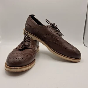 Barbour Redcar Brown Leather Smart Casual Dress Oxford Brogue Shoes S5109 - Picture 1 of 9