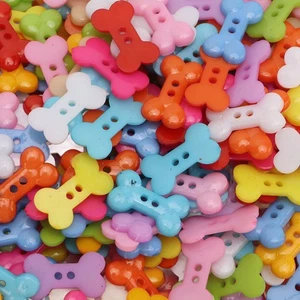 1000Pcs Dog Bone Buttons Bright Vivid Colors Cute Dog Bone Two Holes Plasti TO - Picture 1 of 22