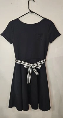 Polo Ralph Lauren Short Sleeve Round Neck Dress Pony POCKETS Girls' Black XL - Image 1 of 4