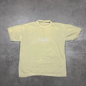 Camiseta verde vintage de diseñador de una sola puntada con logotipo bordado M - Imagen 1 de 7