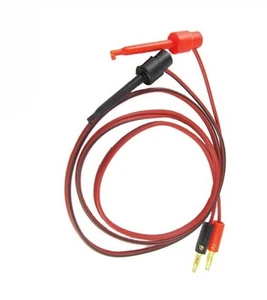 1 Pair Gold Small Test Hook Clip to Banana Plug for Multimeter Test Lead Cable - Picture 1 of 4