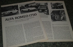 1970 ALFA ROMEO 1750 ORIGINAL FIRST LOOK ROAD TEST ARTICLE 70 - Bild 1 von 1