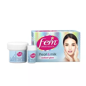 Dabur Fem Creme Bleach Pearl & MILK Soft Glow 24Gm -Female Face- Free Ship - Picture 1 of 11
