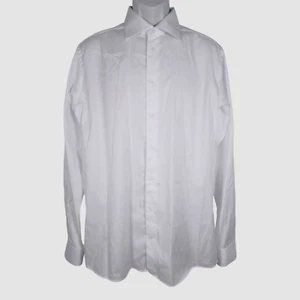 Eton Men Contemporary-Fit White Cotton Twill Long-Sleeve Dress Shirt Sz 42/16.5 - Picture 1 of 4