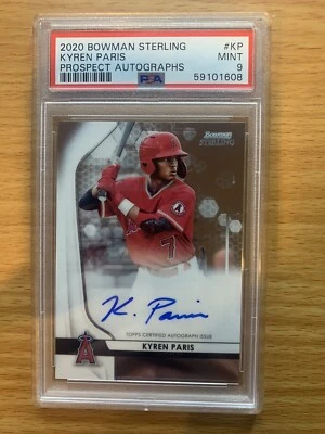 Kyren Paris - 2020 Bowman Sterling Prospect Autograph Auto Pre RC Rookie PSA 9 - Image 1 of 2