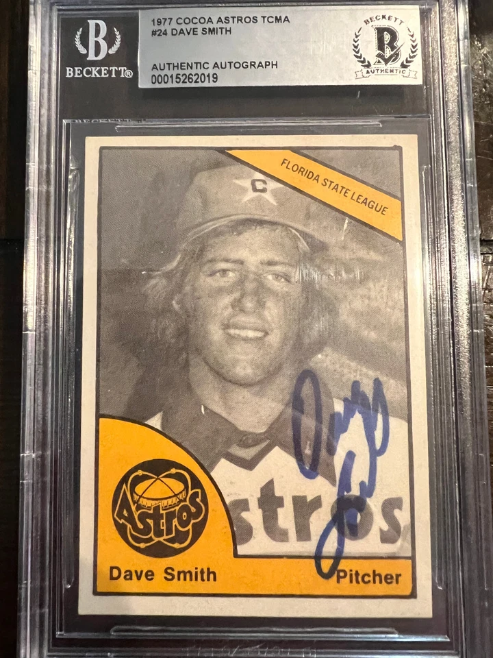 1977 Coca Cola TCMA  Dave Smith #24 BAS Certified Encased Auto Rookie RC D: 2008 - Image 1 of 1