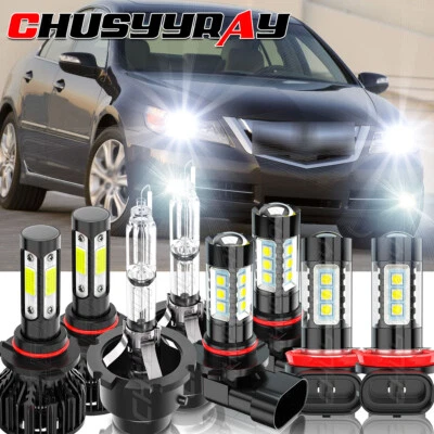 Combo de 8 faros antiniebla LED HID altos/bajos DRL para Acura RL 2005-2012 Foto 1 de 4