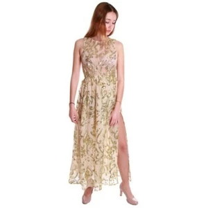 COCONUDA Woman Dress Tulle Full Sequins & Embroidery With Split 18440 - Picture 1 of 8