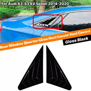 Schwarze Viertel Fenster Lamellen Rolladen Abdeckung Blende für Audi A3 S3 8V Limousine 14-20 - Bild 1 von 5