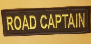 ROAD CAPTAIN Club Officer Embroidered Patch gold/yellow approx 1.25x4" - Picture 1 of 3