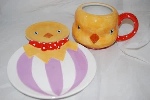 Department 56 Easter Chick Plate and Coffee Mug 2pc Set Dept 56 NEW - Imagen 1 de 2