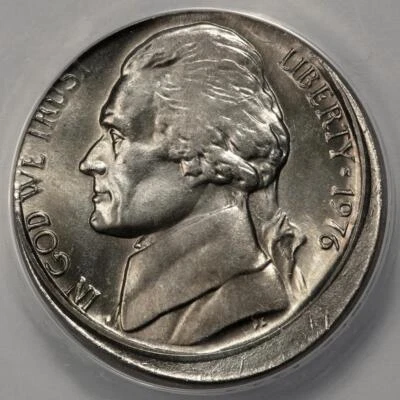 1976 ANACS MS65 Off Center Jefferson Nickel Mint Error Nice Type Coin - Image 1 of 4