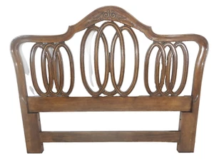 French Provincial Style Vintage Walnut Queen Headboard By White Furniture Co. - Picture 1 of 15
