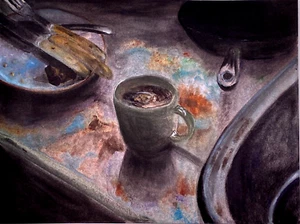 Still Life Acrylic on Paper Original Art Painting Beata Ulikowska Signed - Picture 1 of 11