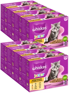 WHISKAS JUNIOR Katzenfutter Nass Geflügelauswahl in Gelee 96 x 85g - Bild 1 von 8