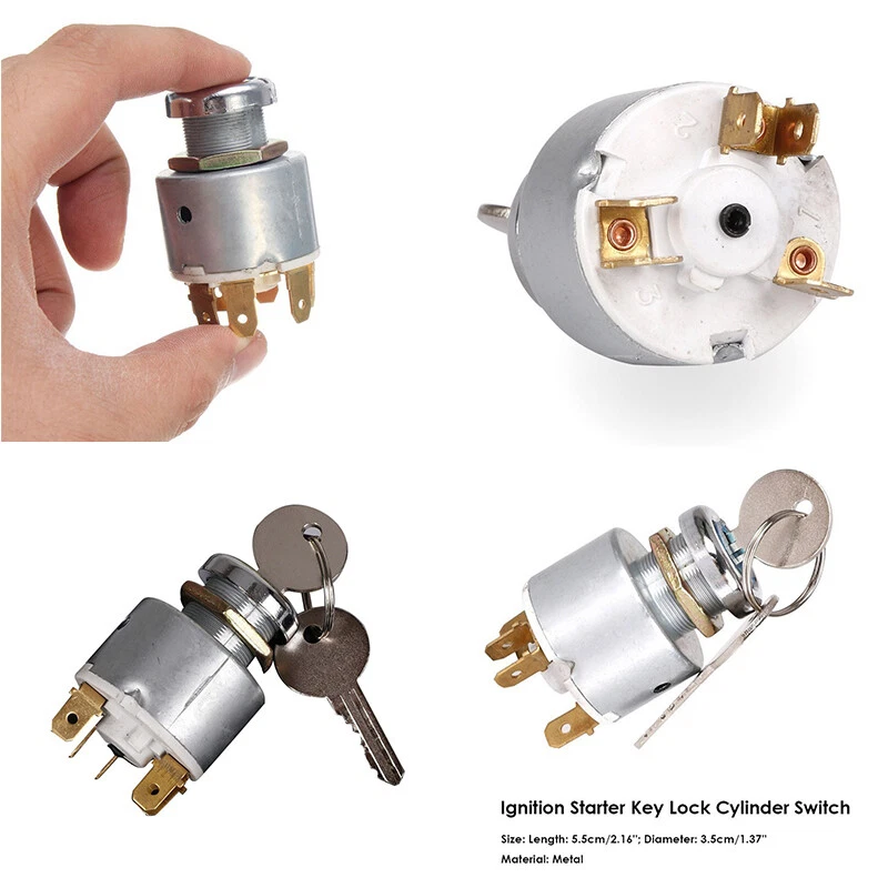 Universal 12V Ignition Switch Barrel Kit With 2 Keys For Car Motorcycle Boat NEW - Image 1 of 1