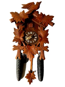 (Updated listing) Vintage REGULA West Germany Cuckoo Clock Bird - WITH WEIGHTS - Picture 1 of 10