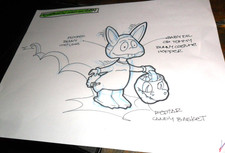 HALLOWEEN ORIGINAL ROUGH ART BURGER KING TOY RUG RATS FIGURE BUNNY CANDY REPTAR