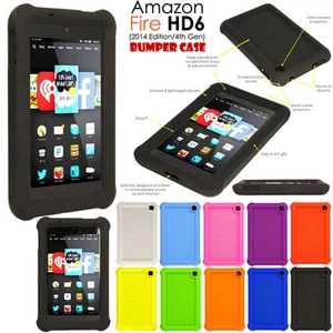 Shock Protective Tough Rugged Rubber BUMPER Case for Amazon Fire HD 6 (HD6) - Picture 1 of 43