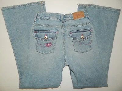 OSHKOSH Niñas Azul Claro DENIM Rosa Puntada Bolsillo JEANS* 10 Foto 1 de 3