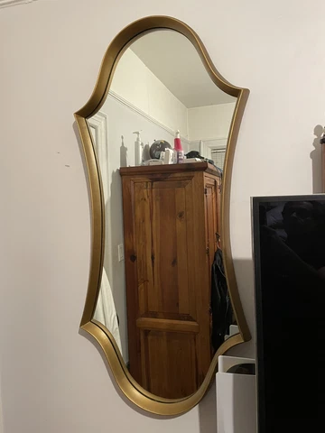 Vintage French Provincial Gold Wall Mantle Mirror Wall Decor 47â X 21â Cover