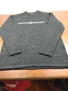 Vtg Rocawear Sweater Men's Size XL Black/Gray Knit L/Sleeve Crew Neck VERY NICE! - Picture 1 of 21