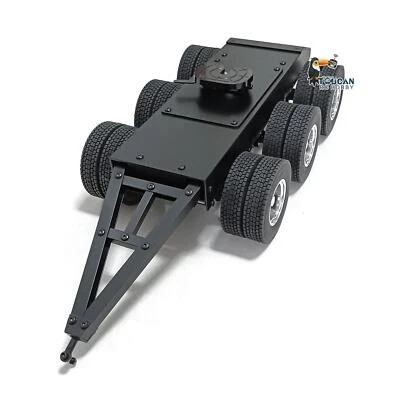 3 Axles Metal Trailer with Fifth-wheel Traction for 1/14 LESU RC Truck Car Model - Image 1 of 4