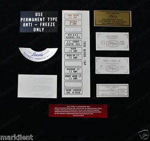 1957 Lincoln Continental Mark II Decal Set With Air Conditioning 9-Piece Set - Bild 1 von 1