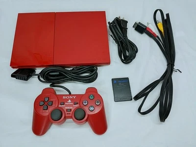 PS2 консоль Cinnabar красный контроллер памяти набор SCPH-90000CR NTSC-J протестирован - Изображение 1 из 4
