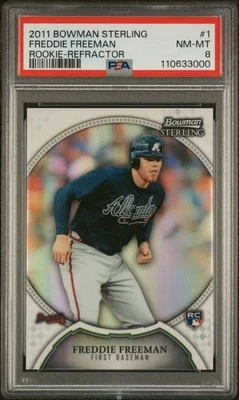 Bowman Sterling #1 Freddie Freeman 2011 refractor novato PSA 8 Foto 1 de 2
