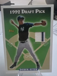 2017 Topps: #DJ-93 Derek Jeter 1992 Draft Pick Relic Game Used Jersy Yankees HOF - Picture 1 of 3