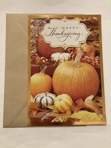 Happy Thanksgiving To You Fall Autumn Colors Pumpkins Hallmark Greeting Card - Picture 1 of 4