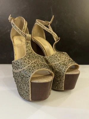 Tacones de plataforma Jessica Simpson Dany pedrería talla 7 Foto 1 de 4