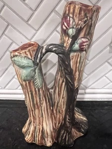 Weller 1920er 10" roter Apfelbaum Keramik Doppelknospe Vase - Bild 1 von 7