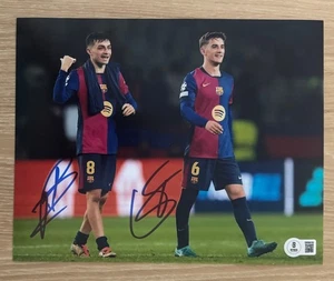 FOTO FIRMADA POR GAVI PEDRI BARCELONA 8X10 BECKETT BAS  - Imagen 1 de 2