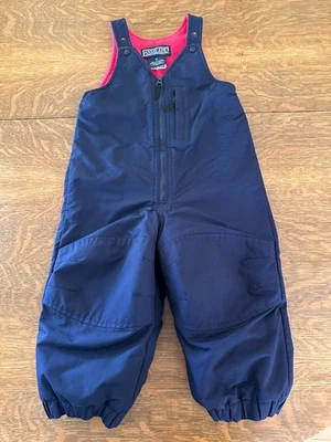 Lands End Snow Bibs Toddler Blue Insulated Ski Snowboard Winter Sz 2T Very Nice - Image 1 of 4