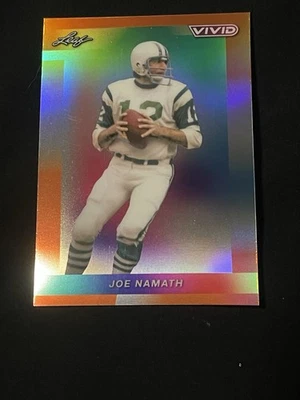 2024 Leaf Football #58 Joe Namath laranja holográfico 2/3 - Imagem 1 de 2