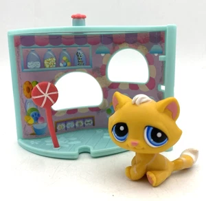 Littlest Pet Shop LPS #349 Yellow Cat Pet Nook 2007 COMPLETE - Picture 1 of 7