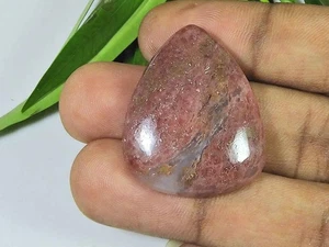 27X33X05MM Natural Red Rhodonite Quartz Pear Cabochon Loose Gemstone s606 - Imagen 1 de 9