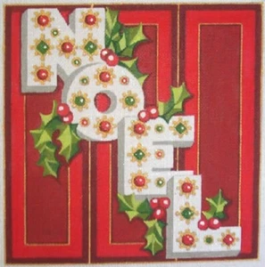 Needlepoint Handpainted Christmas Raymond Crawford Noel 10x10 - Picture 1 of 1