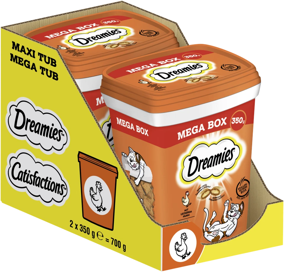 Dreamies Katzensnacks mit Huhn-Geschmack Mega Box - 2x350g