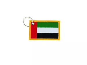 Llavero Bordado Parche Doble Cara Bandera Emiratos Árabes Unidos Agua - Imagen 1 de 1